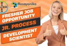 Fresher Job Opportunity: Pharma & Chemistry Apply Online at Bayer Fresher Job Opportunity Jr. Process Development Scientist