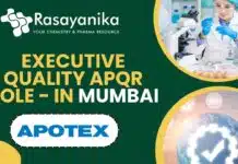 Apotex Inc Pharma Job Opening – Apply For Executive Role Executive Quality APQR Role - at Apotex Inc. in Mumbai