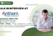 Walk-in Interview at Anthem Biosciences for MSc Chemistry Walk-in Interview at Anthem Biosciences for M.Sc Chemistry, Blore!