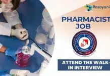 Pharmacist at TMC– Attend the walk-in interview on May 1, 2025 Pharmacist Job at TMC– Attend the walk-in interview on May 1, 2025
