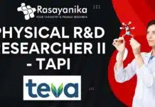 Physical R&D Researcher II position at Teva Pharmaceuticals – TAPI, Bangalore! Apply Now!! Physical R&D Researcher II - TAPI at Teva Pharmaceuticals