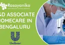 R&D Associate Job For Chemical Engg & Chemistry – Apply Now! R&D Associate – Homecare in Bengaluru, Karnataka Unilever Careers Apply Now!