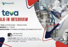 Walk-in interview at Teva Pharmaceuticals – Pharma Candidates Attend! Walk-in interview at Teva for Production Deparment in Goa - Attend!