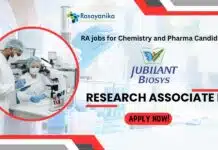 Jubilant Biosys Research Associate Jobs for Chemistry and Pharma Candidates – Apply Now! Jubilant Biosys Research Associate jobs
