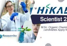Scientist at Hikal, MSc Organic Chemistry Candidates Apply Now Scientist 2 at Hikal, M.Sc. Organic Chemistry candidates Apply Now