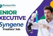 Freshers Job Alert: Syngene is Hiring Senior Executive – Analytical Chemistry Role in Bangalore! Senior Executive Job at Syngene: Freshers' Job in Pharma