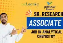 Join Jubilant Biosys as Sr. Research Associate – Analytical Chemistry – Apply Now! Sr. Research Associate Job in Analytical Chemistry at Jubilant
