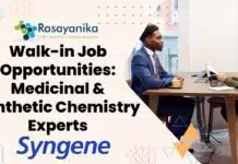 Walk-In-Drive Jobs at Syngene For Chemistry & Pharma – Apply now! Walk-In-Drive Jobs at Syngene For Chemistry & Pharma - Apply now!