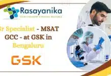 Unmissable Opportunity at GSK! Join as Sr Specialist – Apply Now! Sr Specialist - MSAT GCC - at GSK