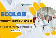 Ecolab Production Supervisor Job for B.Sc Chemistry Candidates – Apply Online! Ecolab Production Supervisor Job for B.Sc Chemistry candaidates!