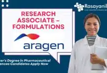 Aragen Bioscience Research Associate – Formulations | Pharmaceutical Sciences Apply Aragen Bioscience Research Associate – Formulations | Master's Degree in Pharmaceutical Sciences Candidates Apply Now