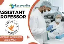 Assistant Professor Jobs in Pharma at Apeejay Stya University- M.Pharm Candidates Apply Now! Assistant Professor