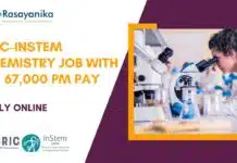 BRIC-inStem Chemistry Job With Rs. 67,000 pm Pay – Apply Online BRIC-inStem Chemistry Job