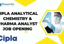 Cipla Analytical Chemistry & Pharma Analyst Job Opening – Apply Online Cipla Analytical Chemistry Jobs