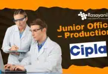Cipla Junior Officer – Production Job | Pharmacy Candidates Apply Online Now! BPharma Vacancies at Cipla - Apply For Production Officer Post