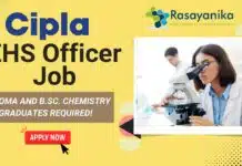 Cipla Chemistry Job Opening – Applications Invited Online EHS Officer Job at Cipla, Bommasandra – Apply Now!
