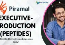 Executive-Production (Peptides) at Piramal, MSc/BSc Chemistry Candidates Apply Executive-Production (Peptides)