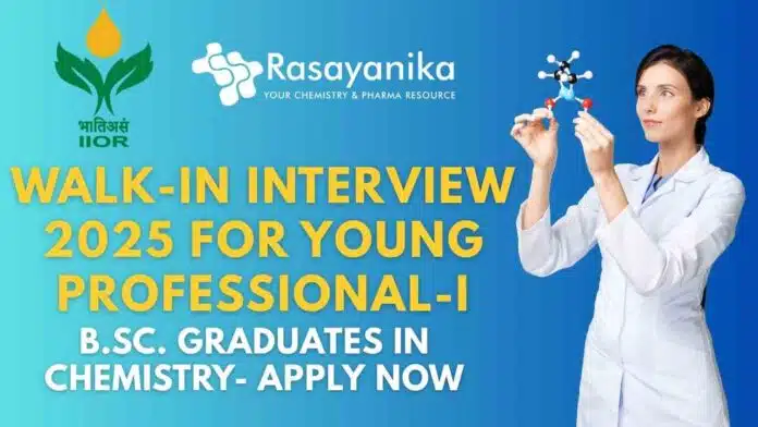 ICAR-IIOR Hiring Young Professional-I Walk-in on 13 May ICAR-IIOR Hiring Young Professional-I Walk-in on 13 May