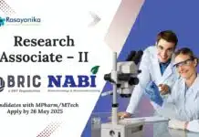 NIAB Research Associate – II | Candidates with MPharm/MTech Apply by 26 May 2025 _NIAB Research Associate – II Candidates with MPharmMTech Apply by 26 May 2025