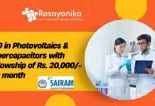 Sri Sai Ram Engineering College PhD Opportunity – Apply Now PhD in Photovoltaics & Supercapacitors