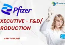 Pharma Job at Pfizer, Apply Online For Production Executive Role Pharma job at Pfizer, Executive - F&D Production, Apply Online!