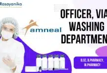 Pharma jobs in Amneal Pharmaceuticals as Officer, Vial Washing department – Apply now! Pharma jobs in Amneal Pharmaceuticals as Officer, Vial Washing department - Apply now!
