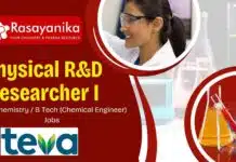 Join Teva Pharmaceuticals as a Physical R&D Researcher – Apply Today! Physical R&D Researcher I Job at Teva Pharmaceuticals
