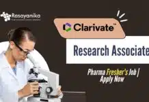 Research Associate at Clarivate – Pharma Fresher’s Job | Apply Now Research Associate at Clarivate – Pharma Fresher's Job | Apply Now