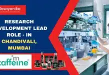 Join mCaffeine as R&D Lead, Pharma & Chem Apply Now! Research Development Lead Role - in Chandivali, Mumbai