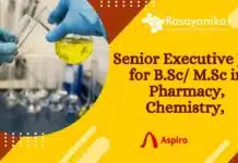 Senior Executive Role at Aspiro Pharma, Apply Now! Senior Executive Job