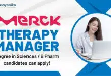Therapy Manager at Merk, Degree in Sciences / B Pharm candidates can apply! Therapy Manager at Merk, Degree in Sciences B Pharm candidates can apply!