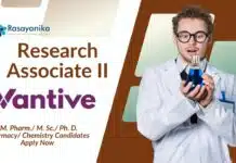 Vantive Research Associate Job For Pharma & Chem, Apply Now Vantive Research Associate II –M. Pharm./ M. Sc./ Ph. D. Pharmacy/ Chemistry Candidates Apply Now