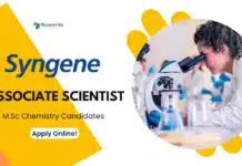 M.Sc Chemistry Job at Syngene as Associate Scientist – Apply Online! M.Sc Chemistry Job at Syngene as Associate Scientist - Apply!
