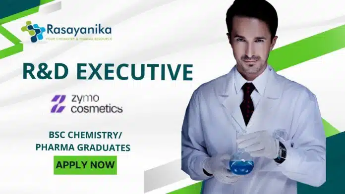 Zymo Cosmetics R&D Executive in Ahmedabad! BSc Chemistry Pharma Graduates Apply Now Zymo Cosmetics R&D Executive in Ahmedabad! BSc Chemistry Pharma Graduates Apply Now