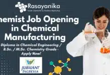 Jubilant Ingrevia is hiring for a Production Chemist Role – Apply Now! Chemist Job Opening in Chemical Manufacturing – Jubilant Ingrevia