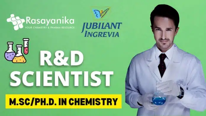 Jubilant Ingrevia Hiring R&D Scientist – Apply Now! Jubilant Ingrevia Hiring R&D Scientist – Apply Now!