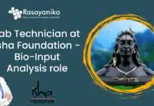 Join Isha Foundation as a Lab Technician, BSc Chemistry Apply Now! Lab Technician at Isha Foundation