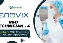 R&D Technician at ENOVIX l Fresher’s MSc Chemistry Graduates Apply Now R&D Technician - 4 Job Role at ENOVIX | Fresher's MSc Chemistry Graduates Apply Now