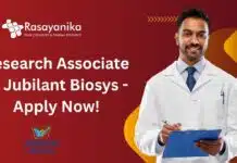 Join Jubilant Biosys as a Research Associate in Discovery Chemistry, Apply Now! Research Associate at Jubilant Biosys