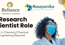 Reliance Industries Is Hiring Chemistry Research Scientists – PhD in Chemistry/Chemical Engineering Required | Apply Online Research Scientist Role at Reliance Industries, Navi Mumbai - Apply Now!