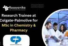 Colgate-Palmolive Research Trainee Opportunity For MSc Chemistry, Pharma – Apply Online Research Trainee at Colgate-Palmolive