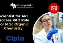 Join Cipla as a Scientist – Drive API Innovation, Apply Now! Scientist for API Process R&D Role