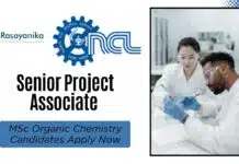 Senior Project Associate Job at CSIR-NCL Pune l MSc Organic Chemistry Candidates Apply Now Senior Project Associate Job at CSIR-NCL Pune l MSc Organic Chemistry Candidates Apply Now