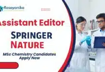 Springer Nature Assistant Editor Job | MSc Chemistry Candidates Apply Now Springer Nature Assistant Editor Job | MSc Chemistry Candidates Apply Now