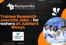 Trainee Research Associate Opportunity for Freshers at Jubilant Biosys Limited, Apply Now! Trainee Research Associate Jobs