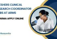 Freshers Clinical Research Coordinator Jobs at ARMS – Pharma Apply Online Freshers Clinical Research Jobs at ARMS - Pharma Apply Online