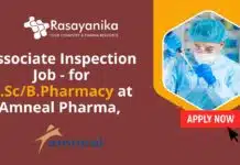Join Amneal Pharma as an Inspection Associate, Pharma Apply Now! Associate Inspection Job