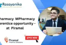 BPharmacy MPharmacy Apprentice opportunity – at Piramal Pharma Ltd. Apply Now! BPharmacy MPharmacy Apprentice