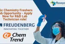 BSc Chemistry Freshers Job at Chem-Trend, Apply Now! BSc Chemistry Freshers Job Opportunity - Apply Now for R&D Lab Technician role!