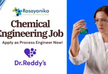 Chemical Engineering Job at Dr. Reddy’s – Apply as Process Engineer Now! Chemical Engineering Job Vacancies at Dr. Reddy’s – Apply as Process Engineer Now!